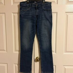 Hollister Mens slim straight flex dark rinse jeans size 34/32.